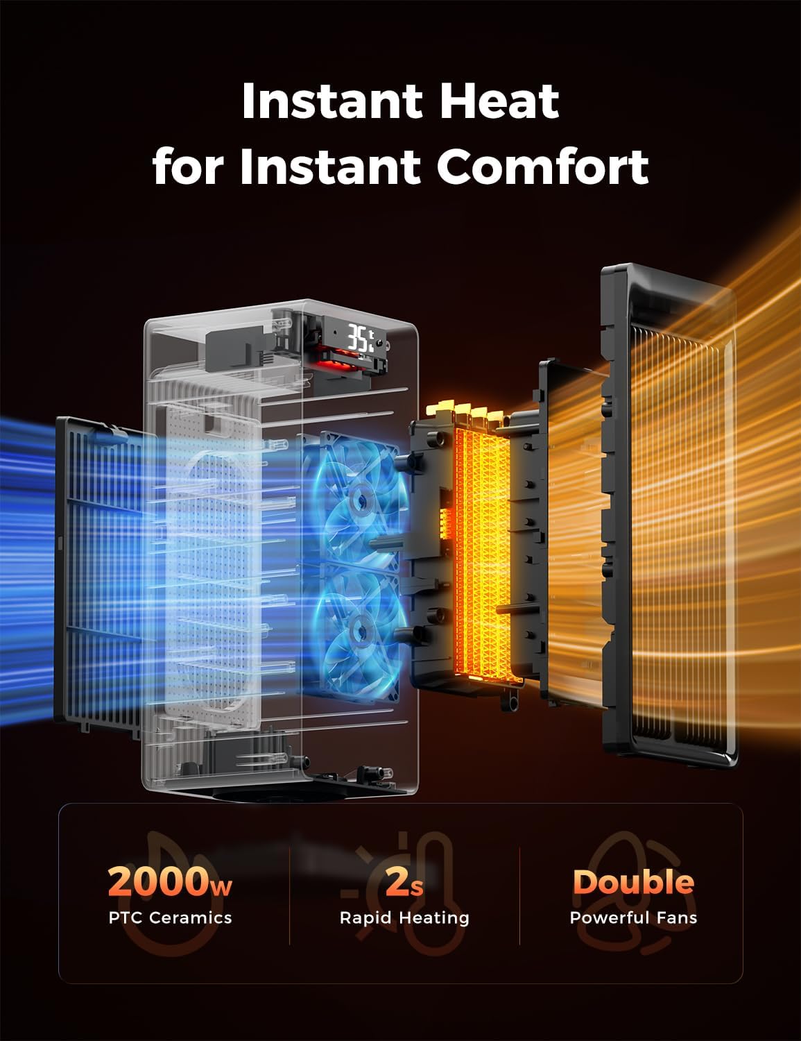 QEXREED Electric Heater DH-QN19 3